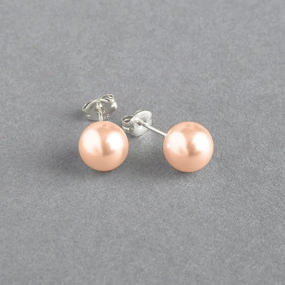 925 Sterling Silver Solitaire Pearl Stud Earring (Available in 6 Stunning Colors)