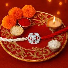 Sterling Silver Ganesha with Stone Rakhi