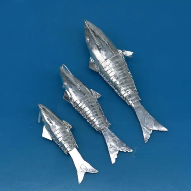 925 Sterling Silver Fish/ Malsya/ Machli for Home Temple and Pooja, Prosperity Gift -15 Gram | Handcrafted | Worship God | Goldhartz
