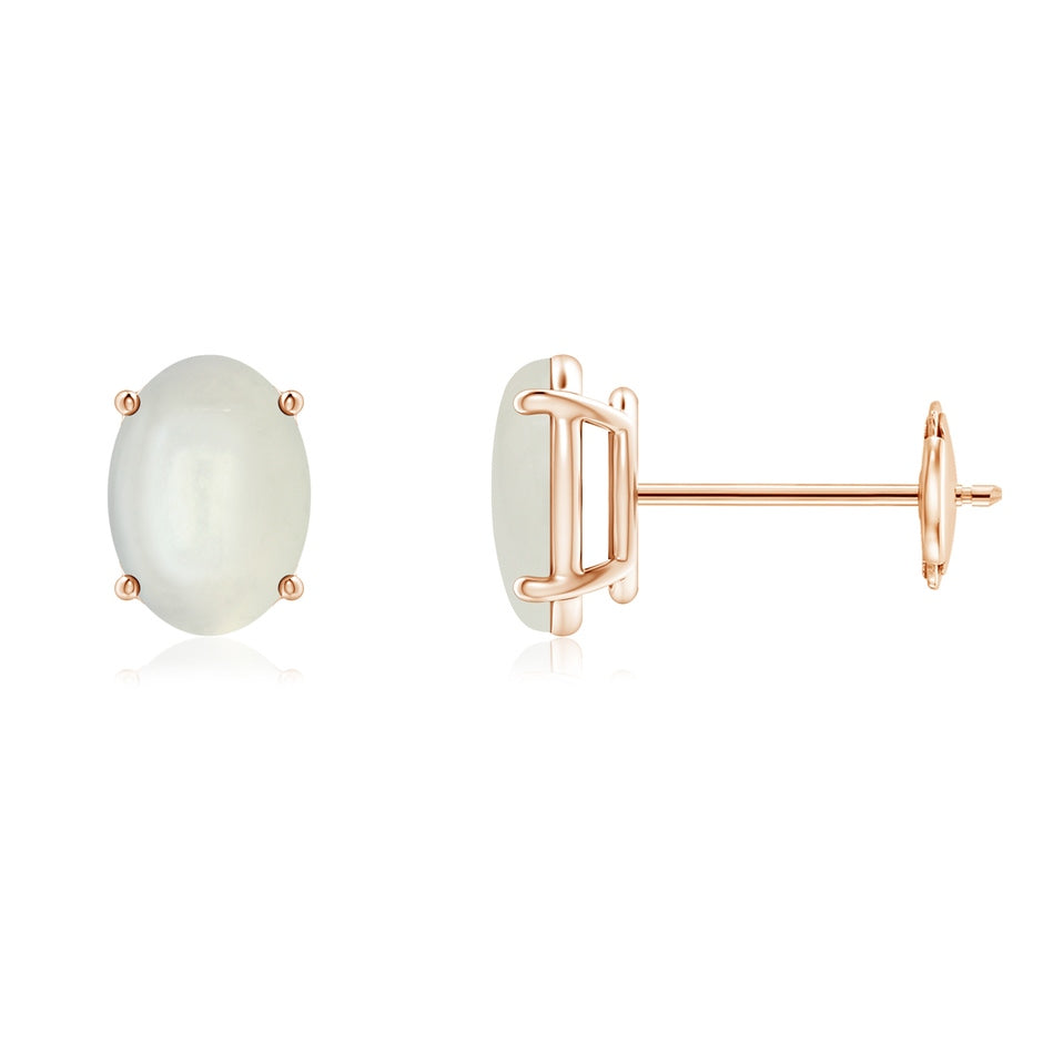 Elegant Oval Pearl Solitaire Stud Earrings | Timeless Sophistication | Classic Design | Women's Fashion Accessories | 925 Sterling Silver | 18kt Gold & Rose Gold Overlay | Handcrafted | Goldhartz