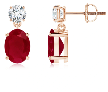 925 Sterling Silver Oval and Round Gemstone Drop Earrings | Sparkle with Elegance